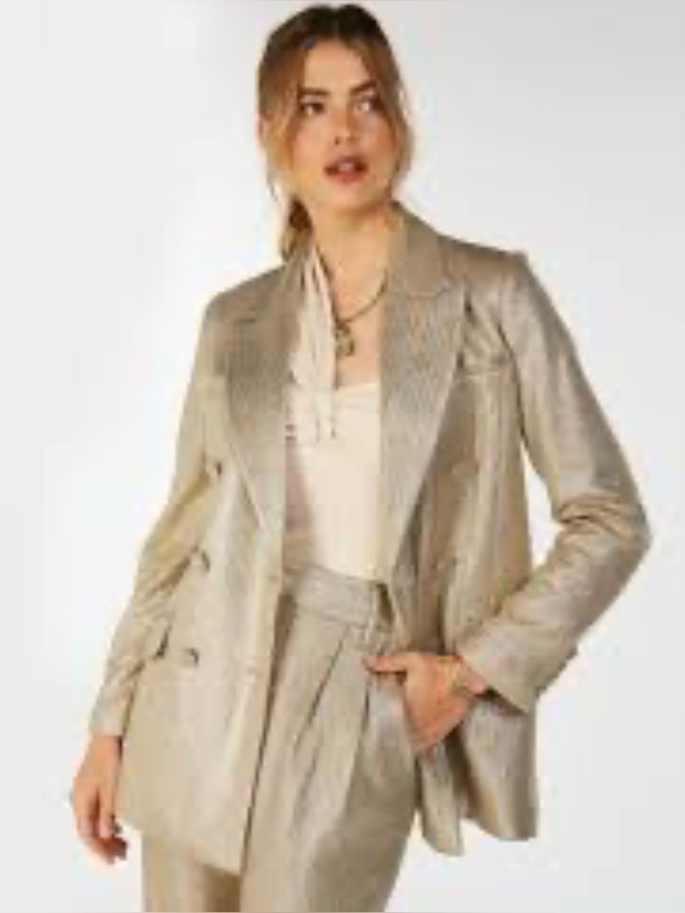 LE LIS Elegant Silver Women's Blazer